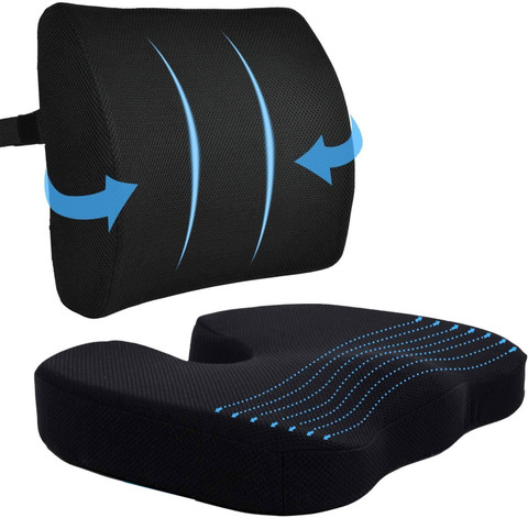 Royalkart Coccyx Seat Cushion Back Support pillow for Office