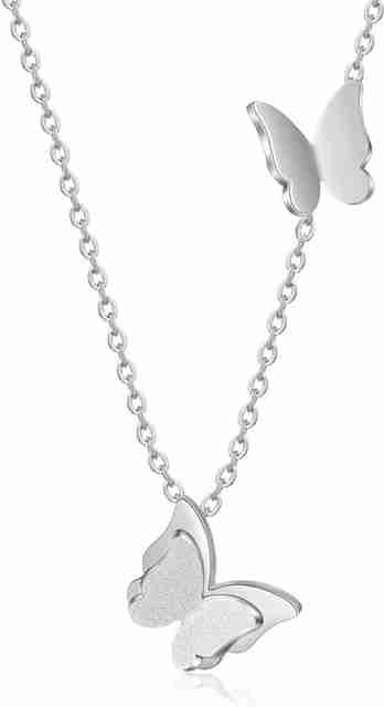 RVM Jewels Stylish Sterling Silver Plated Butterfly Necklace