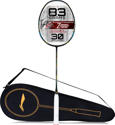 LI-NING TurboCharging 7TF バドミントンラケット LI-NING Turbo Charging Z Boost Black, Blue, Gold Strung Badminton