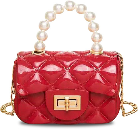 EVA Red Clutch Chain Pvc Mini Sling Bag Fashion Girls Jelly Bags