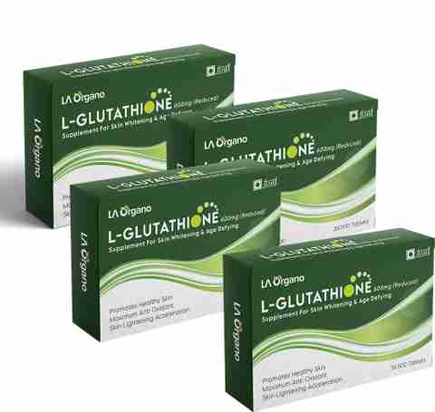 saluta glutathione price LA Organo L-Glutathione 600mg Reduced with Vitamin C Supplement for Skin  Whitening Pack of 4 Price in India