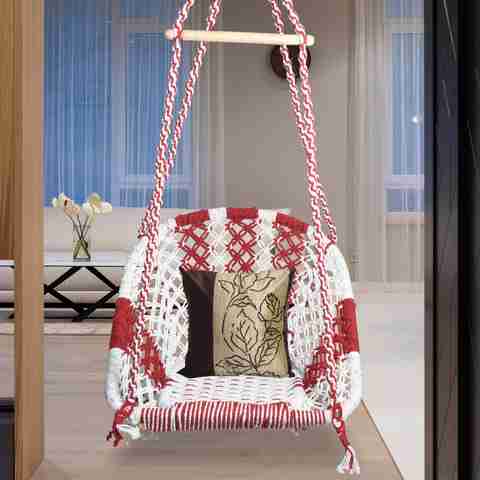 Halder Jute D shape premium Swing Chair Cotton Large Swing