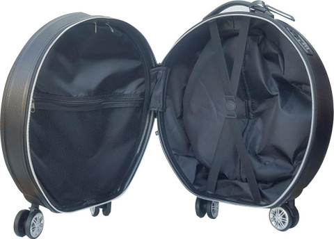 GOCART Round Hard Shell Suitcase ABS Travel Trolley Bag With Lock