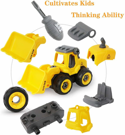 PRESENTSALE Exclusive Collection of Construction Vehicles for kids  Excavator,Buldozer,Ground Drill ,Wood Gripper Excavator toys JCB TOYS  Vehicles