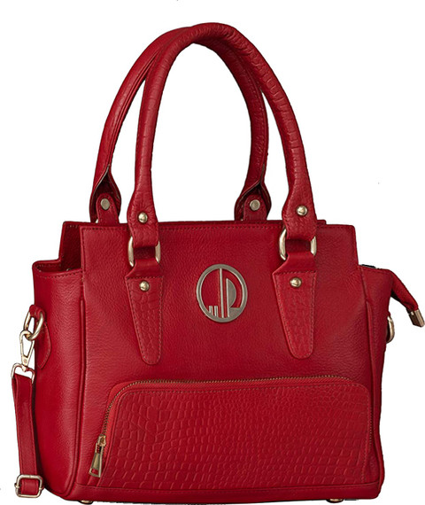 Hileder Red Hand-held Bag Genuine Leather Shoulder Tote Purse Satchel Sling  Messenger Crossbody Bag for Women Girls Medium Size Red