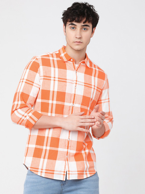 open lace back dress Orange Check Oxford Designer Shirt – Hamercop
