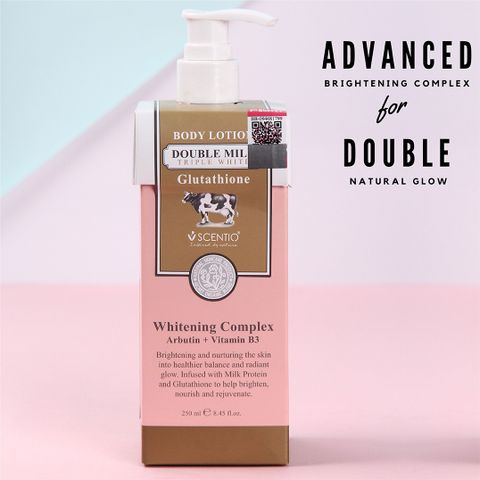 SCENTIO Double Milk Triple White Organic Body Lotion 250 ML (Made In  Thailand). Quick Absorbing and contains Glutathione, Arbutin & Vitamin B3  (Whitening Complex). Non Greasy and works like Serum. - Price