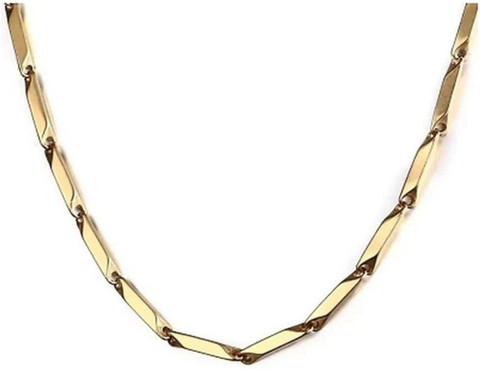 R JEWELS Gold Rice Design Neck Chain For Men Boys Titanium Plated  Stainless Steel Chain