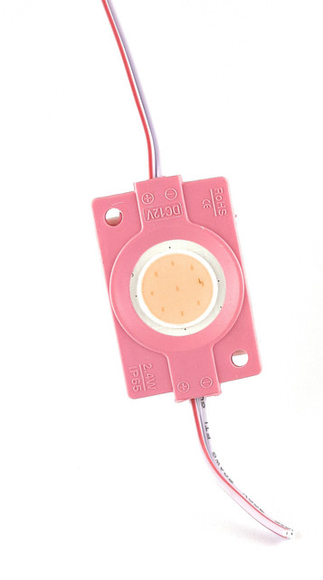SAMAES 5 Pics 2.4 Watt 12 Volt DC PINK Color Coin Led Light