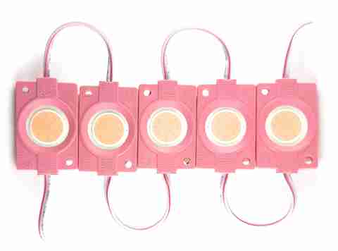 SAMAES 5 Pics 2.4 Watt 12 Volt DC PINK Color Coin Led Light