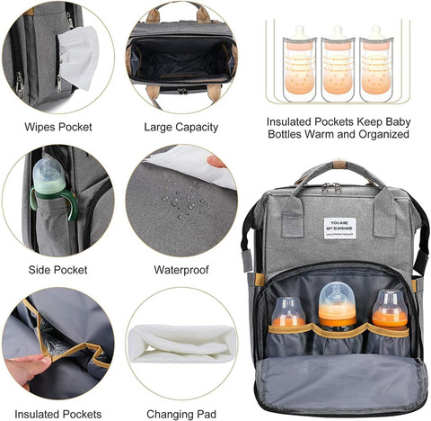 SHK Digitrade Baby Diaper Bag Backpack with Changing Station