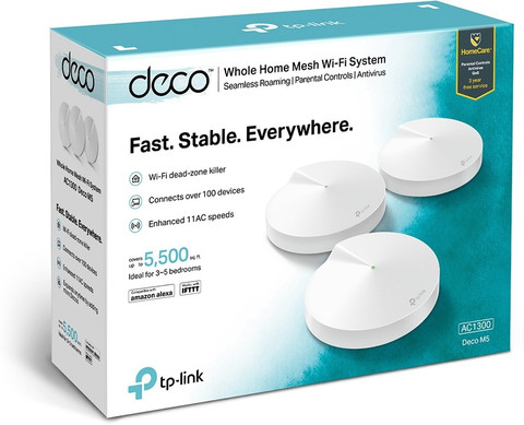 TP-Link Deco M5(3-Pack) AC1300 Whole Home Mesh Router 2.4