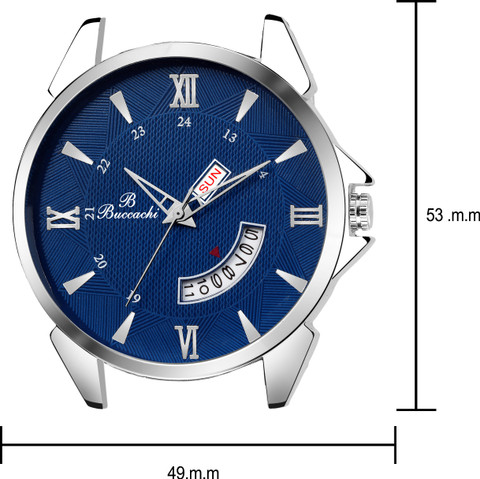 Buccachi Buccachi Round Blue Dial Day Date Functioning Water