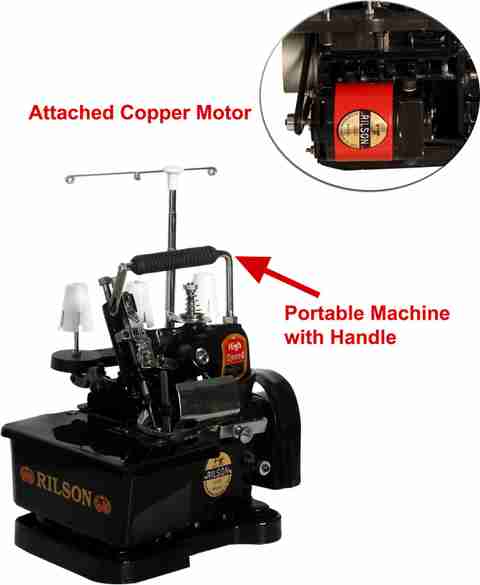 Rilson Portable Overlock Machine with Copper Motor Overlocker Sewing ...