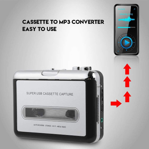 microware Portable Cassette Player, Tape to MP3 Converter Cassette