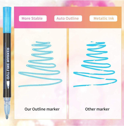Crayola Glitter Markers Ohuhu 12-Color Glitter Markers Set - Metallic Shimmer Pens For Crafts, Cards & DIY Projects Ohuhu Glitter Markers