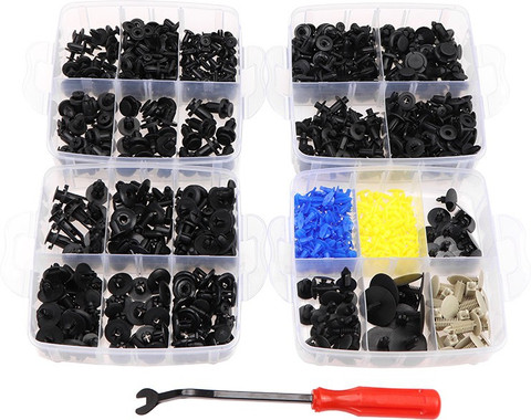 650Pcs Car Retainer Auto Fasteners Push Trim Plastic Clips Pin Rivet Bumper Kit