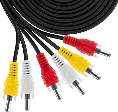 Tech-X RCA Audio Video Cable m RCA TO RCA Cable (16 FT) 3RCA AV RCA  Composite Video 2RCA Stereo Audio M/M Male to Male RCA Audio Video