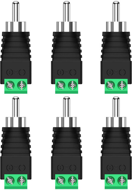 टेक-x RCA Plugs for Speaker Wire, RCA to AV Screw Terminal Connector, Phono  RCA Male Plug Solderless Converter Audio/Video Speaker Wire Connectors