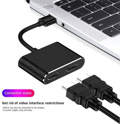 microware USB to Dual HDMI adapter, Dual Monitor Display