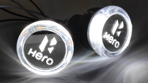 ULTRAWAY Crystal Handle Bar End Indicator LED Light Side Weights Handle  Grip End Indicator Light for Hero Splendor and All Hero Bikes Set of  Bike
