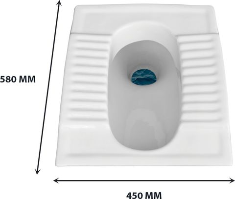 kemjo Ceramic White Indian Commode for Toilet | 20.27 x 16.53 x 11.41 ...