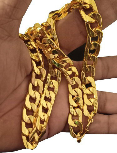 RAAS COLLECTION Tola Weight Heavy Men Chain Gold-plated Plated