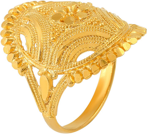 MissMister Finger Ring for Men and Women Brass Gold Plated Ring