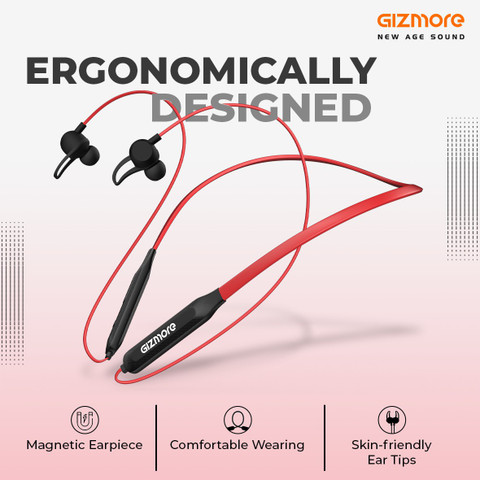 Gizmore MN218 Wireless Neckband Magnetic Earphone Bluetooth