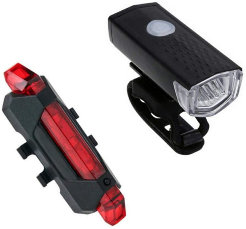 Gacher Combo of Rechargeable Head Cycle Light and Cycle Tail Light LED  Front Rear Light Combo