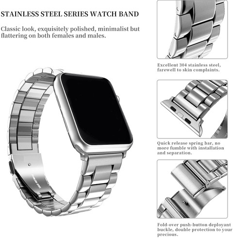 Maxpro iwatch series 7, Series 6,5,4,3,2,1 SE Compatible For iWatch Band  45mm ,44mm, 42mm Easy Light Weight STEEL Suitable For All Size (S/M/L)