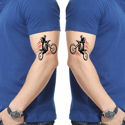 Bike Rider Tattoo Design Voorkoms Bike Rider Temporary Tattoo - Main Image