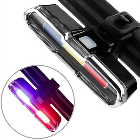 Online Experts Waterproof Bicycle USB Rechargeable Police Light Type Colors Tail Light LED Rear Break Light