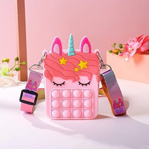 Neel Pop It Bag Unicorn Shape Sling Bag Crossbody Bag for Kids