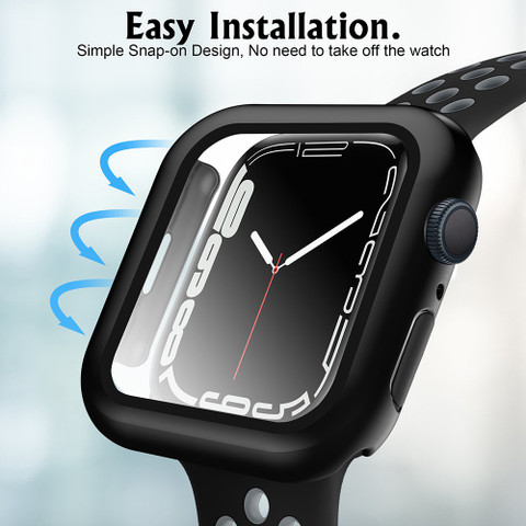 CallSmith Front and Back Screen Guard for Apple Watch 41mm Series  built-in Screen Protector With Bumper Matte Finish Case Cover Set