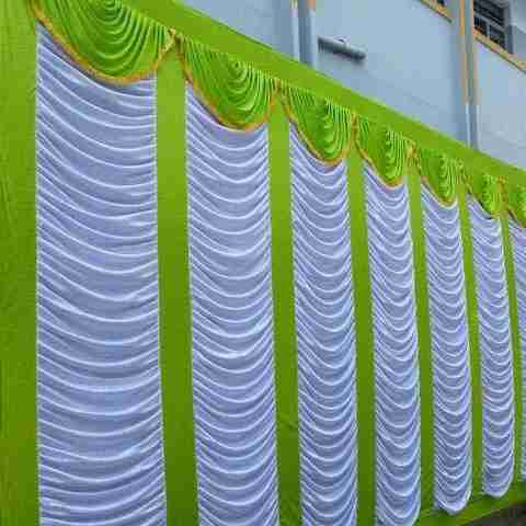 Ayushkacrafts Green and White sidewall Parda for Decoration 10 x