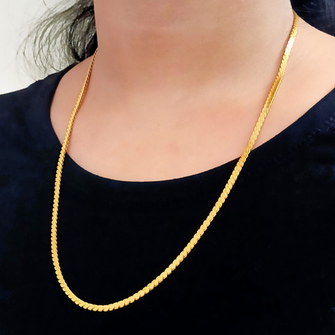 Fashion Frill Golden Chain Artificial Jewellery Gold Neck Chain