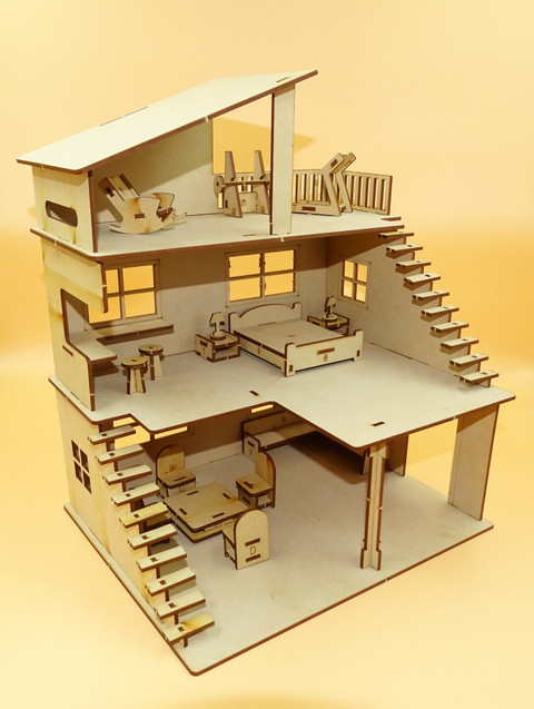 poksi DIY –DO IT YOURSELF DOLL HOUSE FOR KIDS – INCLUDES BEDROOM