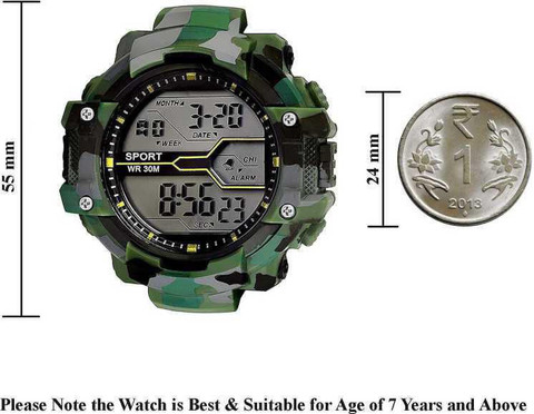 SPORT COLLECTION Green Digital Stylish Army Gift Lovely Digital Watch For  Boys