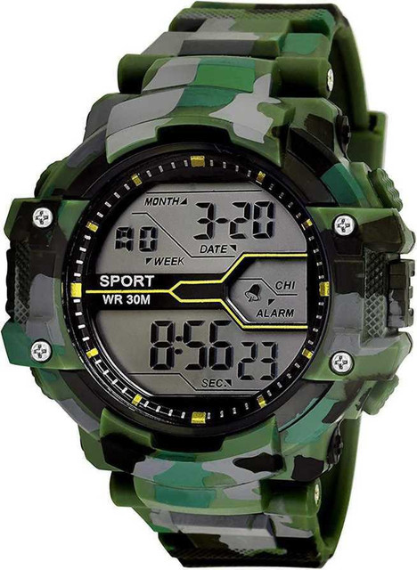 SPORT COLLECTION Green Digital Stylish Army Gift Lovely Digital Watch For  Boys