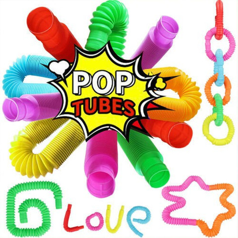 Galox Pop Tubes Pack Of 12, Sensory Fidget Toy for Kids, Teen, Adults,  Sensory Tools Stress Toys Great for Children with Special Needs, Unique