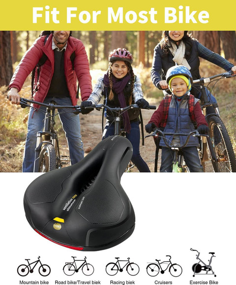 RESHNE Comfortable Wide Bicycle Seat Cushion for Men Women Comfort Memory  Foam Waterproof Saddle