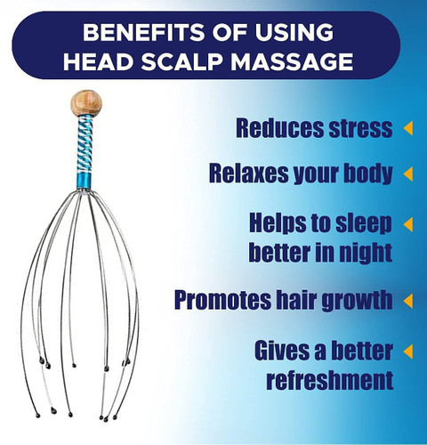 VBC Head Massager Neck Massage Octopus Scalp Stress Relax Spa Therapy Head  Scalp Massager Machine Head Massager Scalp Scratcher 12 Fingers Massager