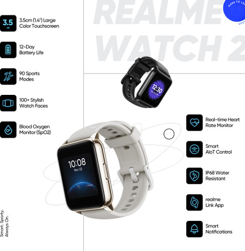 realme Watch with 320 x 320p Ultra Sharp 600 nits Display up