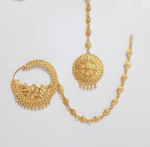 Gold Plated New Design Nathiya Gold Traditional Gold Plated Nath