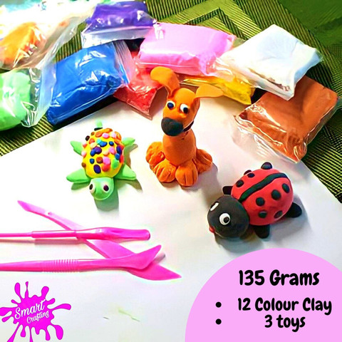 SmartCrafting 12 Colors Air Dry Super Light Weight Clay for Creative Art  and Crafts,Best Gift for Kids Birthday Art Clay