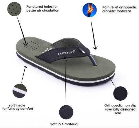 Shopoflux Men Ortho Slippers for Men Orthopedic Doctor Chappal for Heel  Pain Daily Use Flip Flops