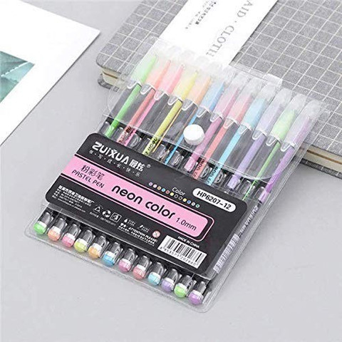 Kandle 12Pcs Glitter Gel Pens Art Marker Adult Coloring Books Bullet  Journal Crafting Gel Pen