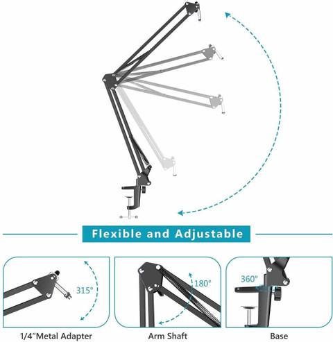 MILLETS Webcam Stand,Webcam Clamp Mount Suspension Scissor Tripod
