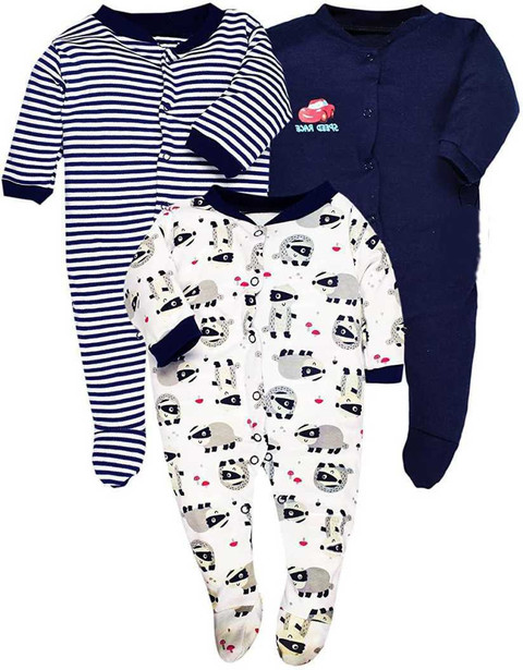 MM IMPEX Romper For Baby Boys Baby Girls Self Design Cotton Blend